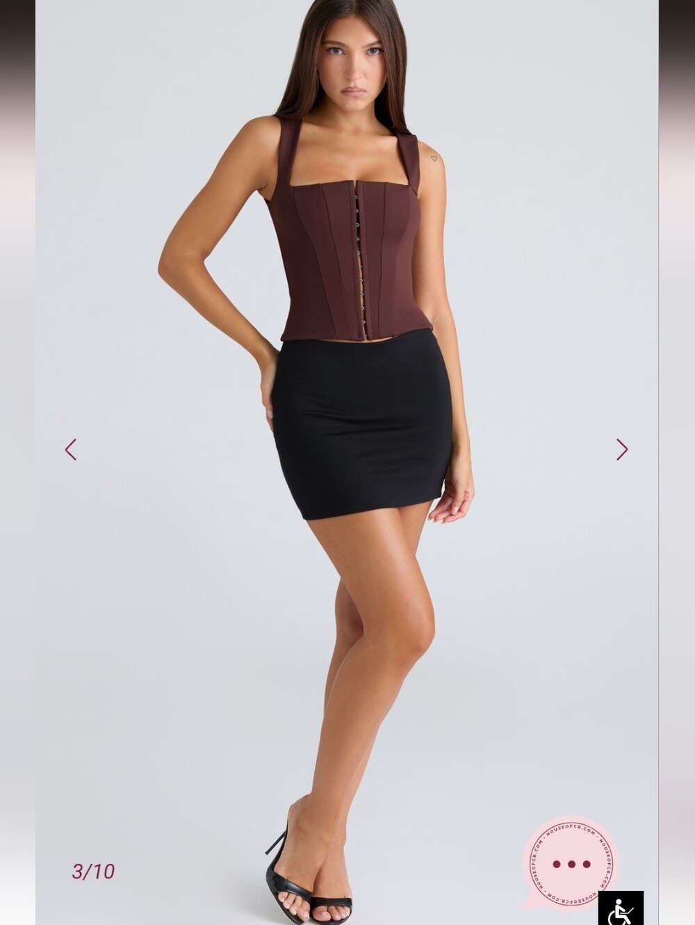 Balconette chocolat fitted corset top